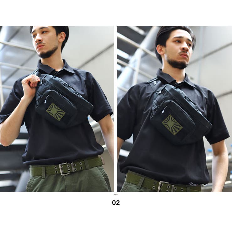 旭日旗(防衛省海上自衛隊グッズ)のワッペン(パッチ/PX品）モデル着用画像