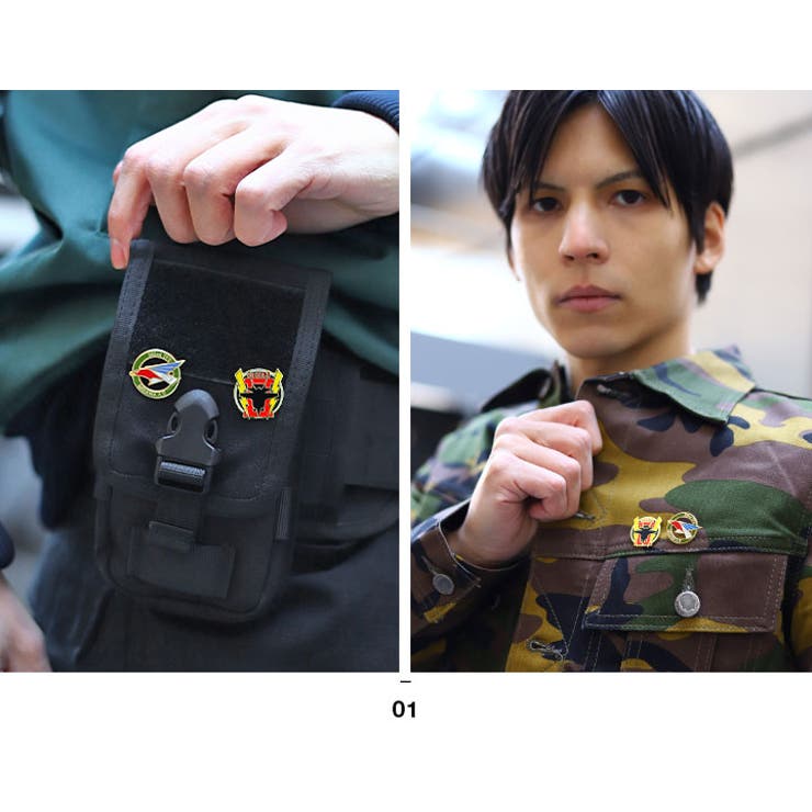 第302飛行隊(防衛省航空自衛隊グッズ)のピンバッジ(ピンバッチ)モデル着用画像