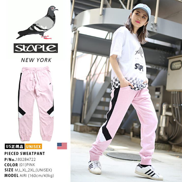 staple スウェットパンツ STAPLE スウェットパンツ メンズ レディース 春秋冬用 紺 大きい