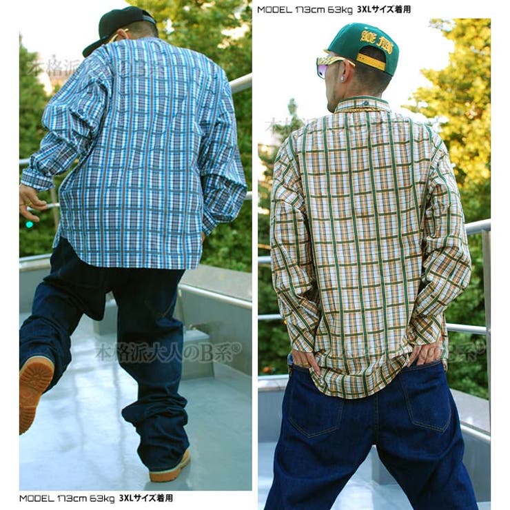 R1012W02】ROCAWEAR ロカウェア≪マルチパターン長袖チェックシャ 