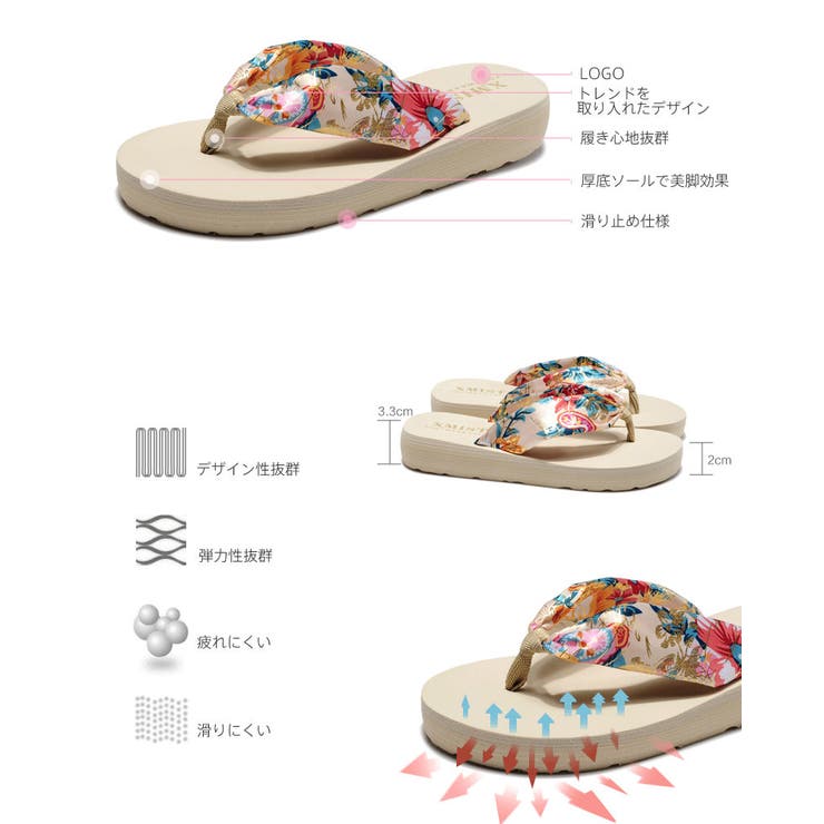 【新作登場！】ビーチサンダル レディース 厚底 | HOYUKI | 詳細画像4 