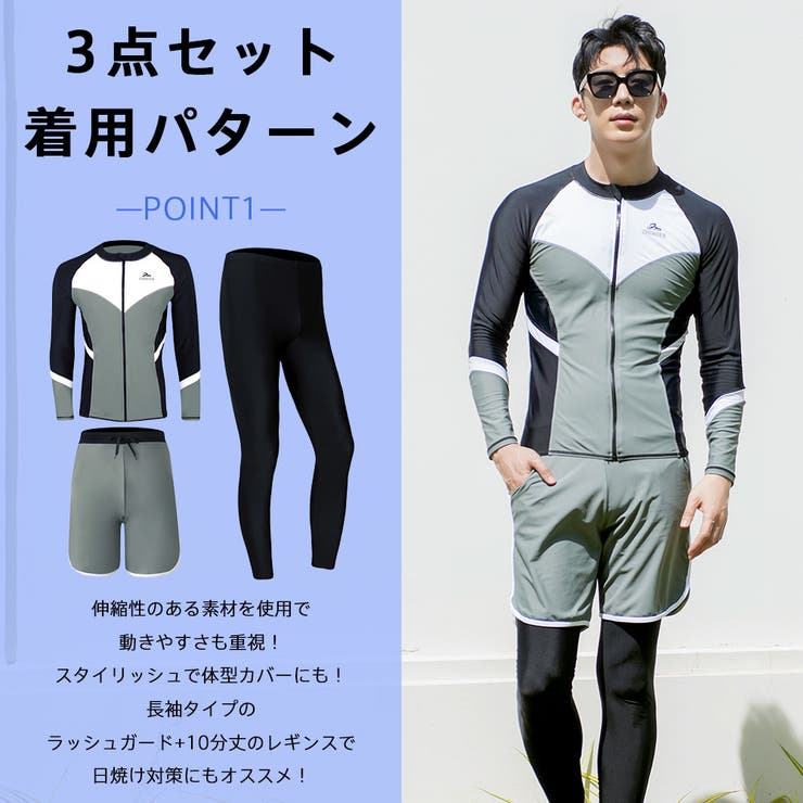 水着・ラッシュガード THM  Bicolor shorts   Blue Amazon.co.jp: [JINIMO] 水着 レディース ラッシュガード 長袖