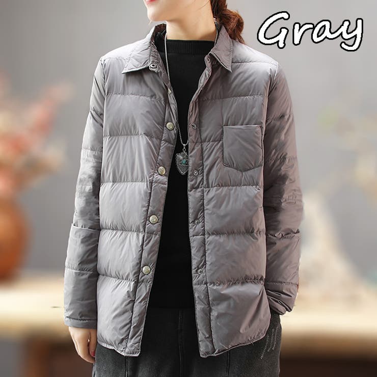 シャツを羽織ったようなデザイン ダウンジャケット ダウン コート 品番 Aikw Ica アイカ のレディースファッション通販 Shoplist ショップリスト