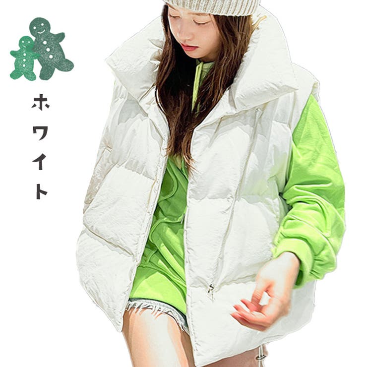 ゆったりデザイン ふんわり 軽量 ボリュームたっぷり 暖かい ミドル丈 中綿ベスト フェイクダウンベスト キルティングベスト ノースリーブ ジャケット 大きいサイズ 防寒 厚手 カジュアル 韓国 秋冬 レディース