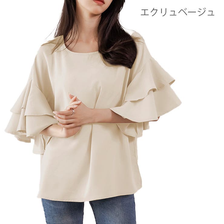 ベージュグレー】ふんわり 薄手 シフォン[品番：AIKW0000656]｜ica