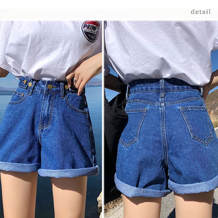 ゆったりシルエット デニムショートパンツ デニムパンツ[品番