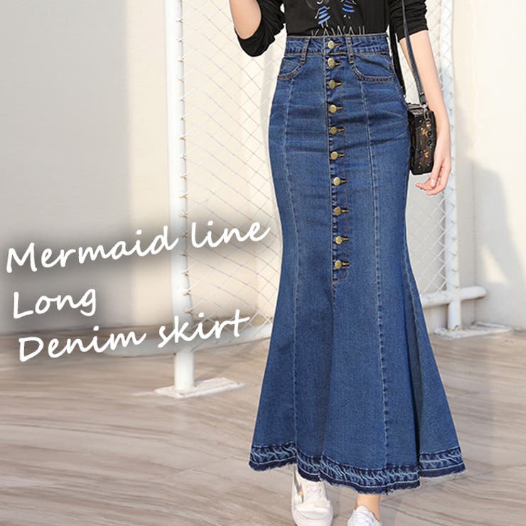 ロング丈 ストレッチデニム素材 マーメイドスカート 品番 Aikw Ica アイカ のレディースファッション通販 Shoplist ショップリスト