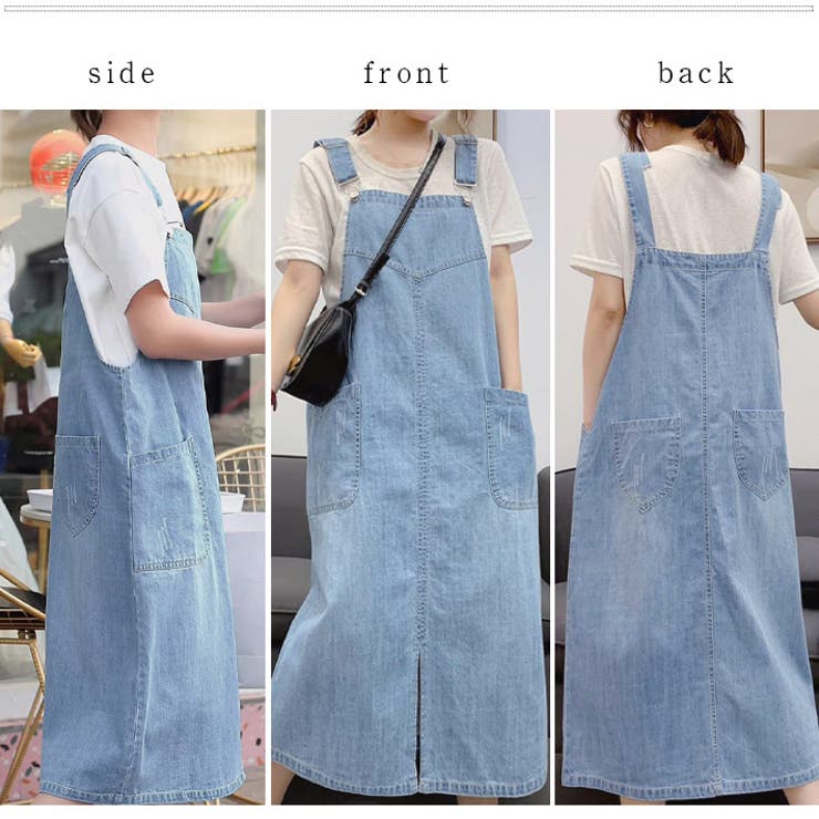 ミモレ丈 ヴィンテージ加工 デニム ジャンパースカート 品番 Aikw Ica アイカ のレディースファッション通販 Shoplist ショップリスト