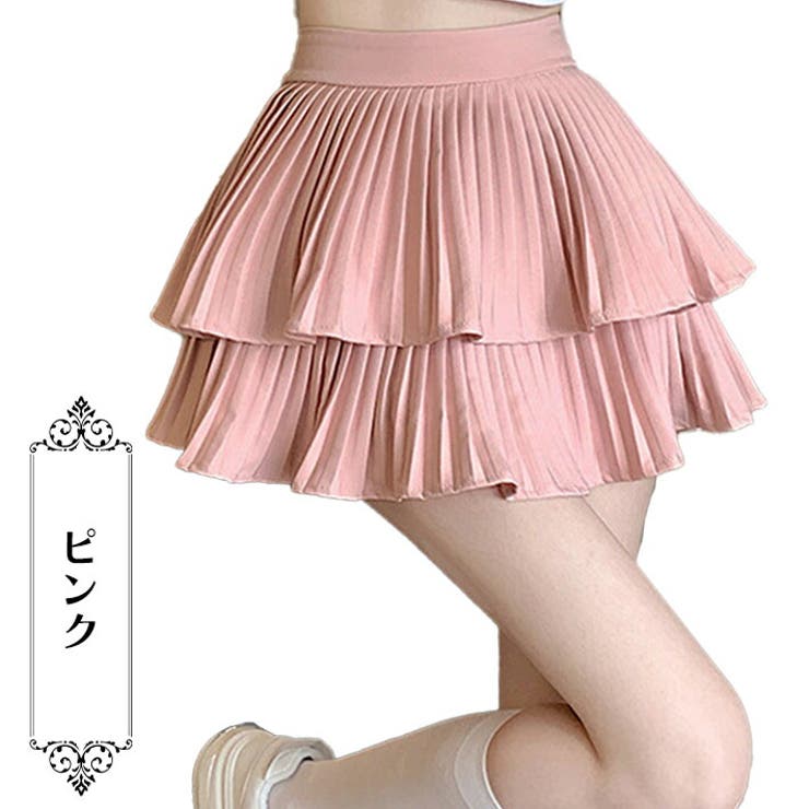 インナーパンツ付き ティアード プリーツ