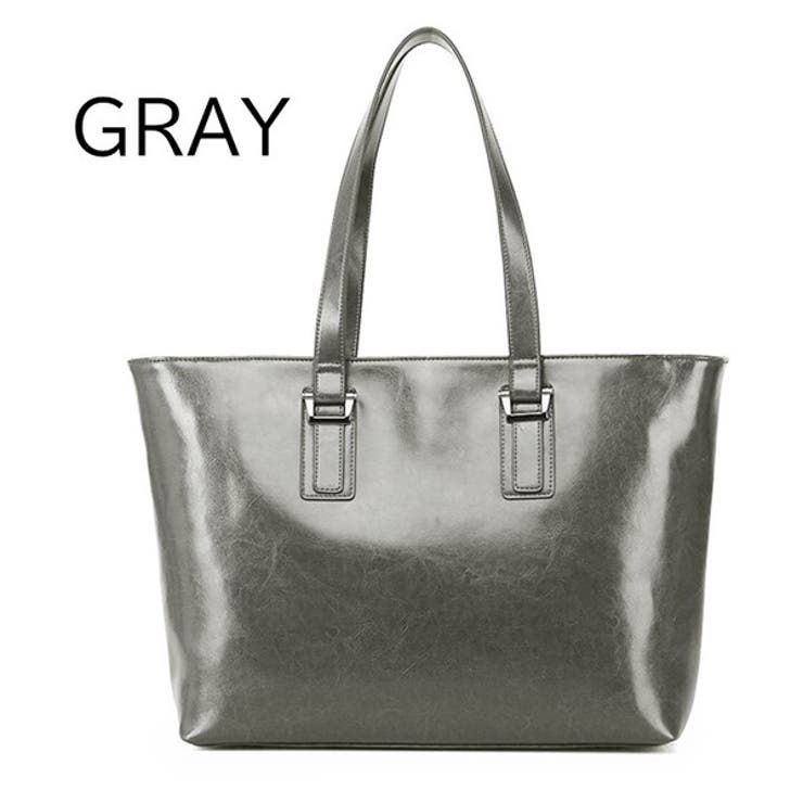 グレー | 【1020】牛革トートバッグ 本革 ユニセックス | idadi