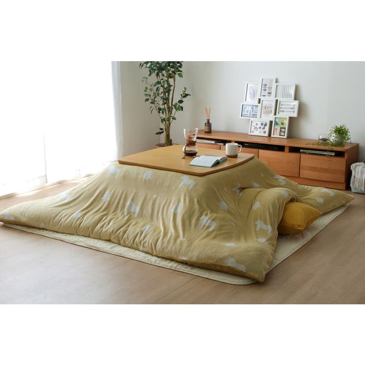 195×245　YE | 洗えるこたつ掛けカバー「ホース」195×245cm | IKEHIKO