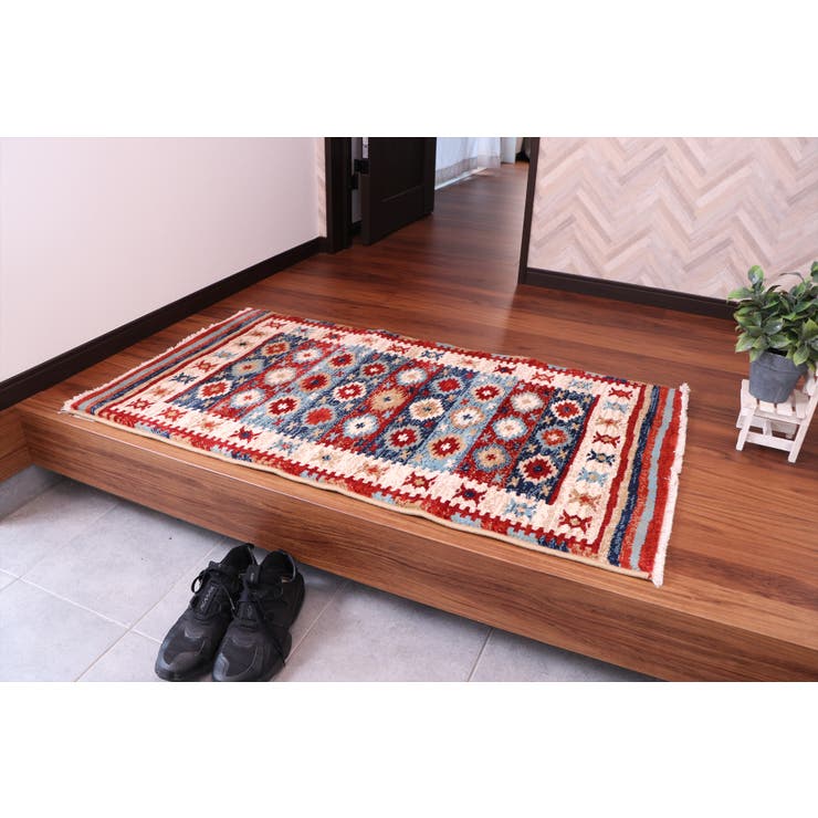 RE | モルドバ製ウィルトン織り 玄関マット「プルメリア」70×120cm | IKEHIKO