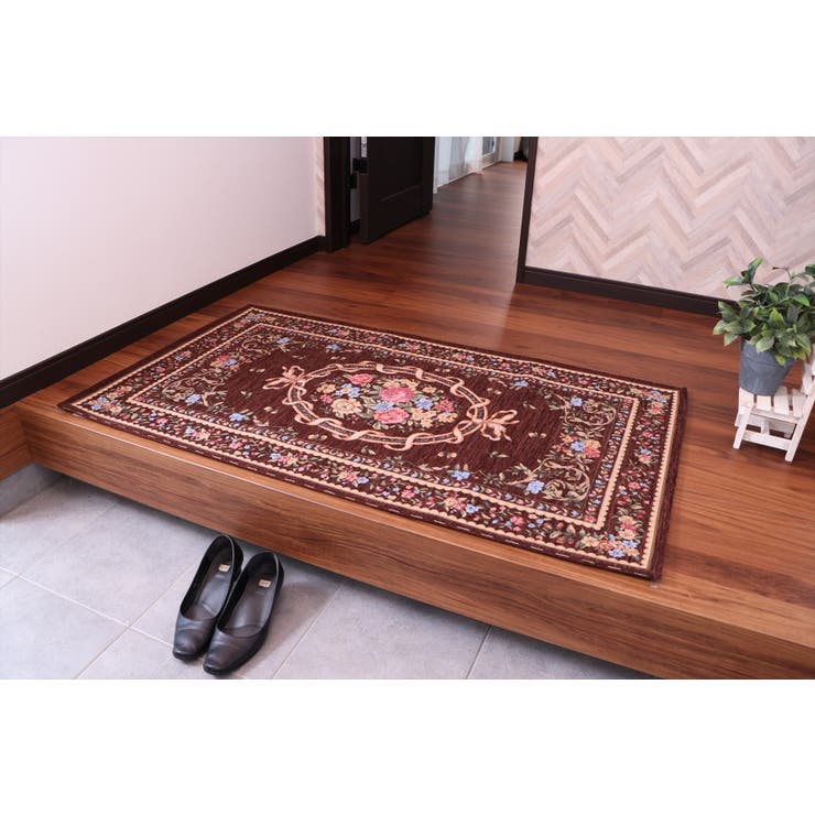 IV | シェニール織り クラシック柄 玄関マット エリーゼ 60×90cm | IKEHIKO