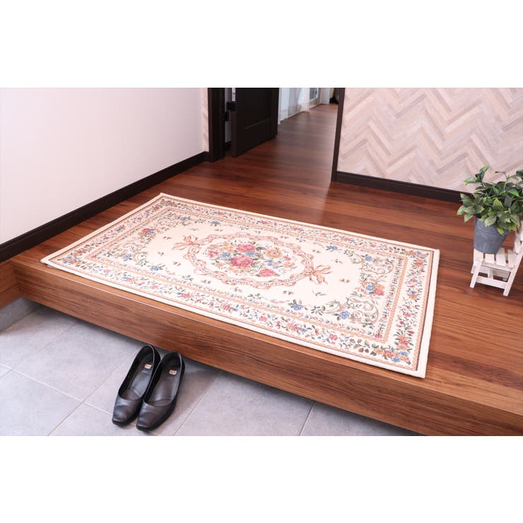 BR | シェニール織り クラシック柄 玄関マット エリーゼ 70×120cm | IKEHIKO