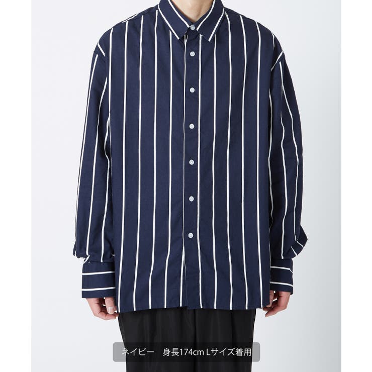 BRIEFING ストライプシャツ XL ネイビー/ホワイト ストライプボタンダウンシャツ メンズ(S ネイビー): トップス