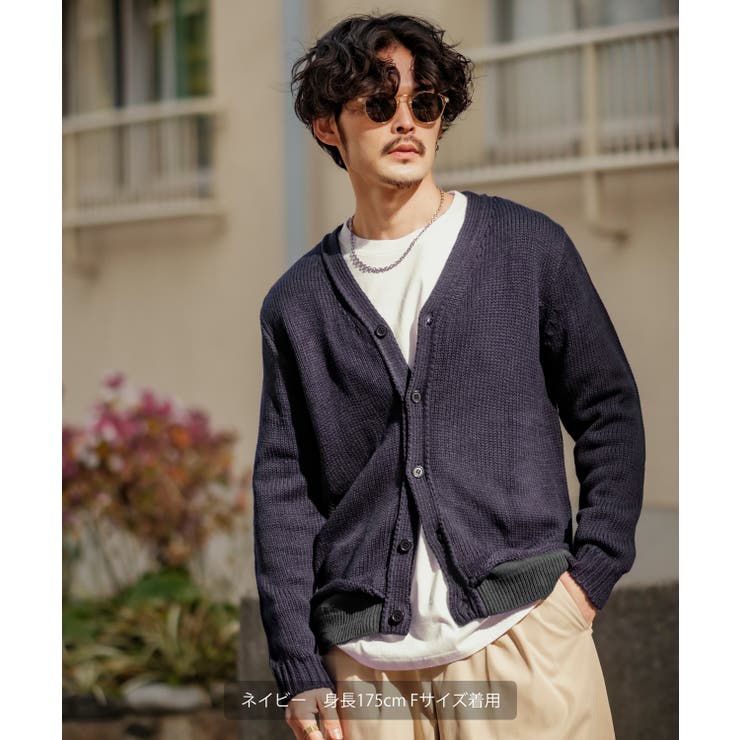 Y's for men 麻素材　切り替え　カーディガン カーディガン メンズ 裾切り替え[品番：IP000005918]｜improves