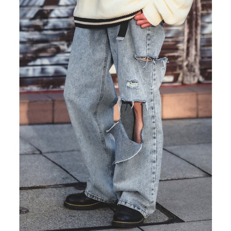 ライトブルー | デニムパンツ メンズ ダメージ | improves