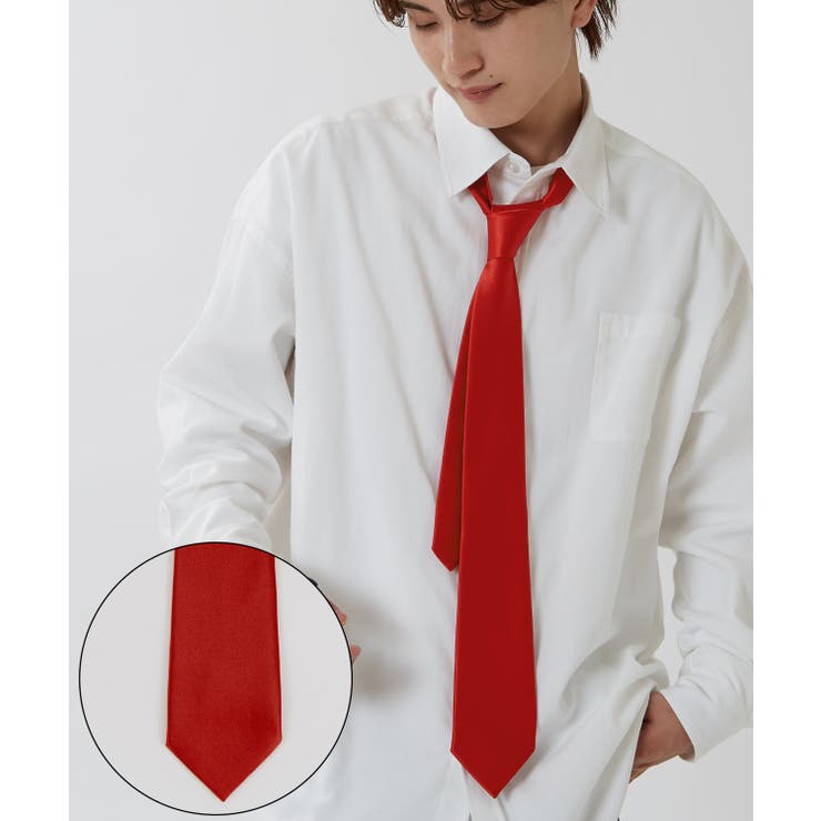 レッド | ネクタイ メンズ 無地 | improves
