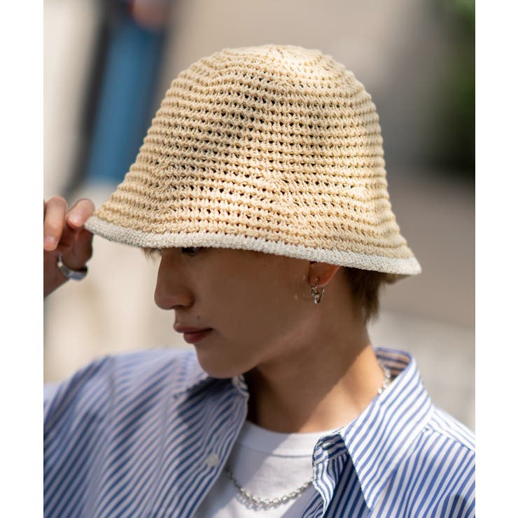 アイボリー | クロシェハット メンズ ポリエステル | improves