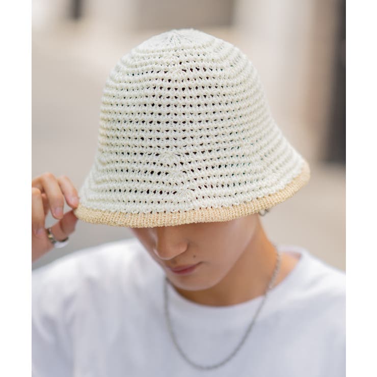 ホワイト | クロシェハット メンズ ポリエステル | improves