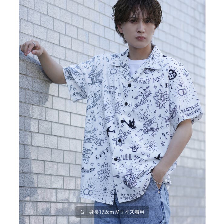 【INXX】【税込送料込】メンズ半袖シャツ Men's Short 半袖シャツ メンズ 総柄[品番：IP000006622]｜improves（イン