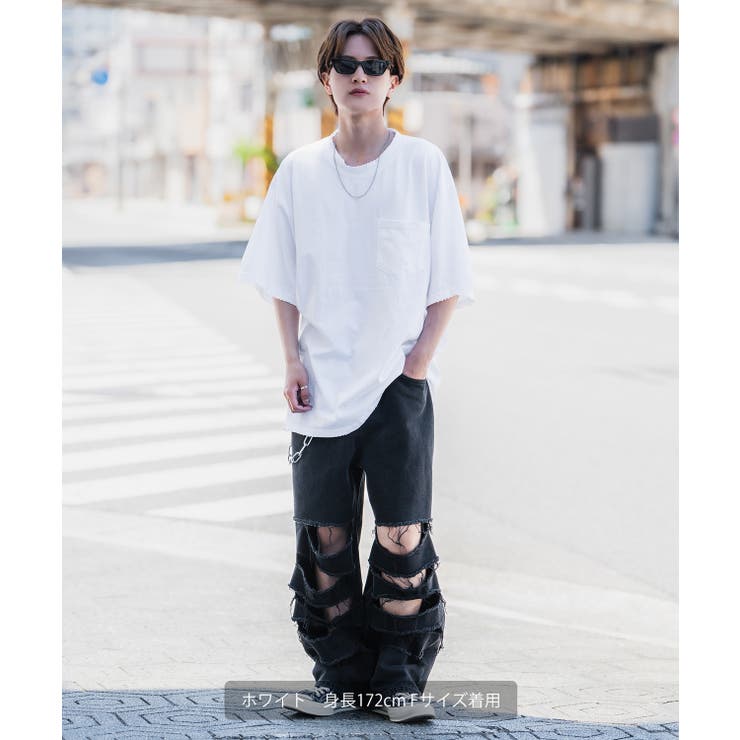 半袖Tシャツ メンズ ダメージ加工[品番：IP000006572]｜improves（イン 