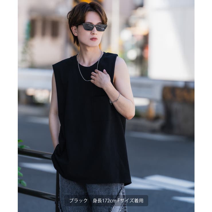 ノースリーブ メンズ ダメージ加工[品番：IP000006573]｜improves