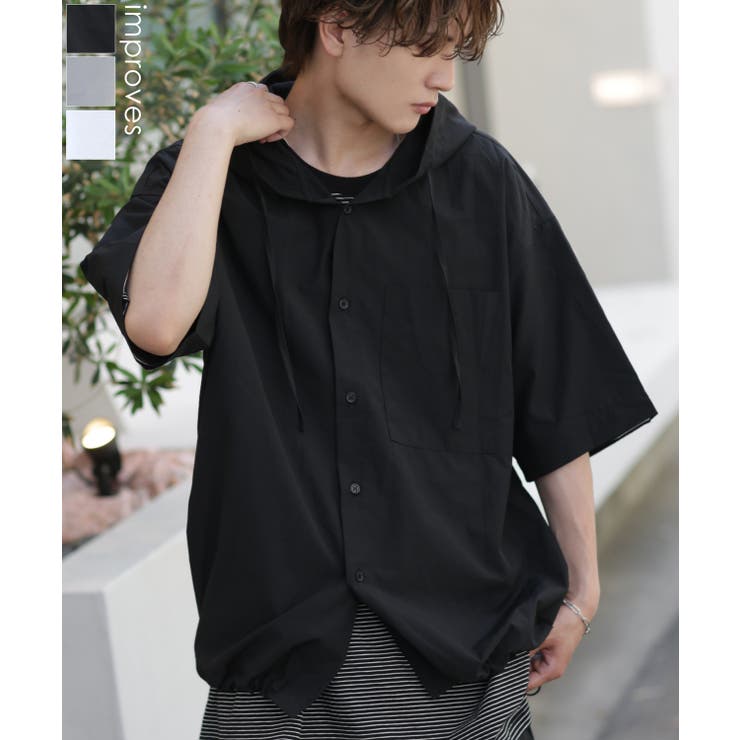 【yamachang】pret-a-porter by soe 半袖シャツ Starting Over シャツ oversize half zip stitching shirt