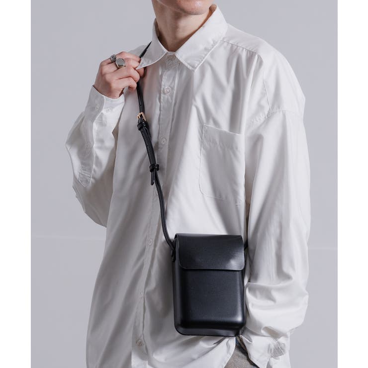ブラック | ショルダーバッグ メンズ シンセティックレザー | improves