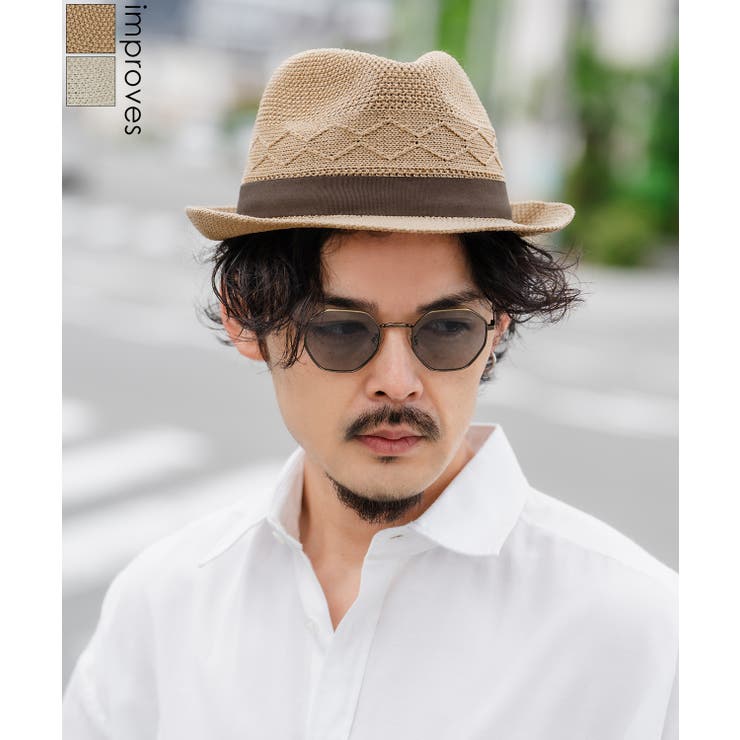 ストローハット メンズ ポリエステル | improves | 詳細画像1 