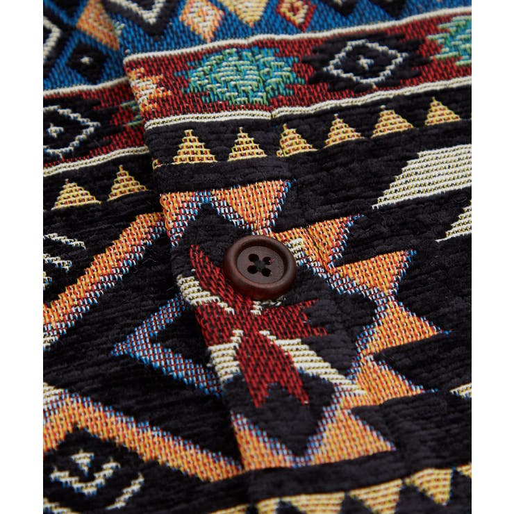 シャツジャケット メンズ ネイティブ柄[品番：IP000006855]｜improves