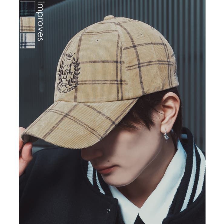 コーデュロイ チェック柄 キャップ | improves | 詳細画像1 