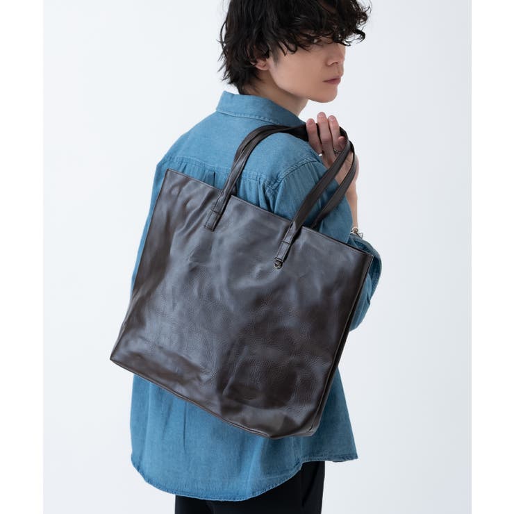 ダークブラウン | トートバッグ メンズ 合皮 | improves