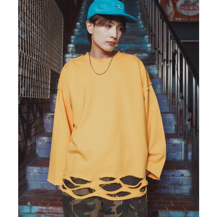イエロー | ダメージスウェット メンズ レディース | improves