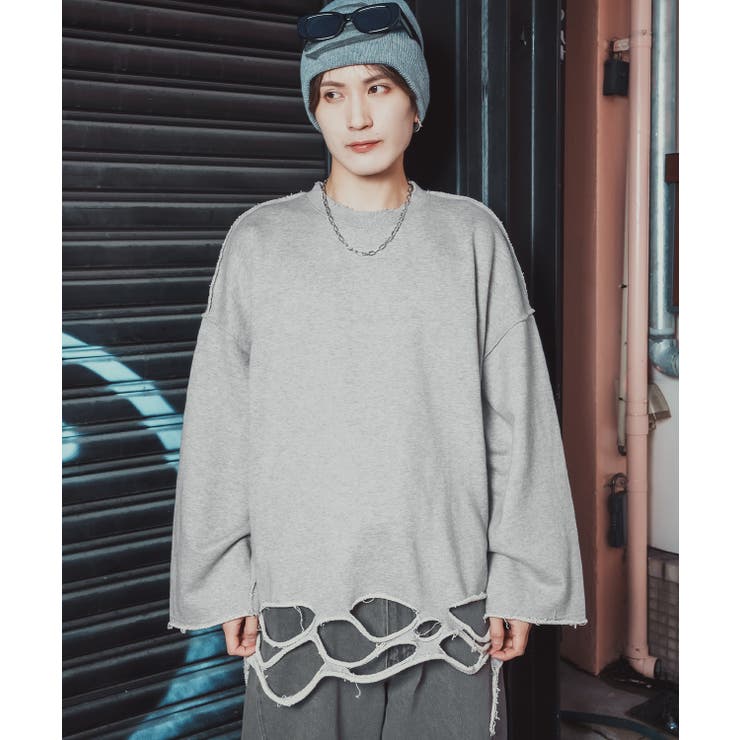 グレー | ダメージスウェット メンズ レディース | improves