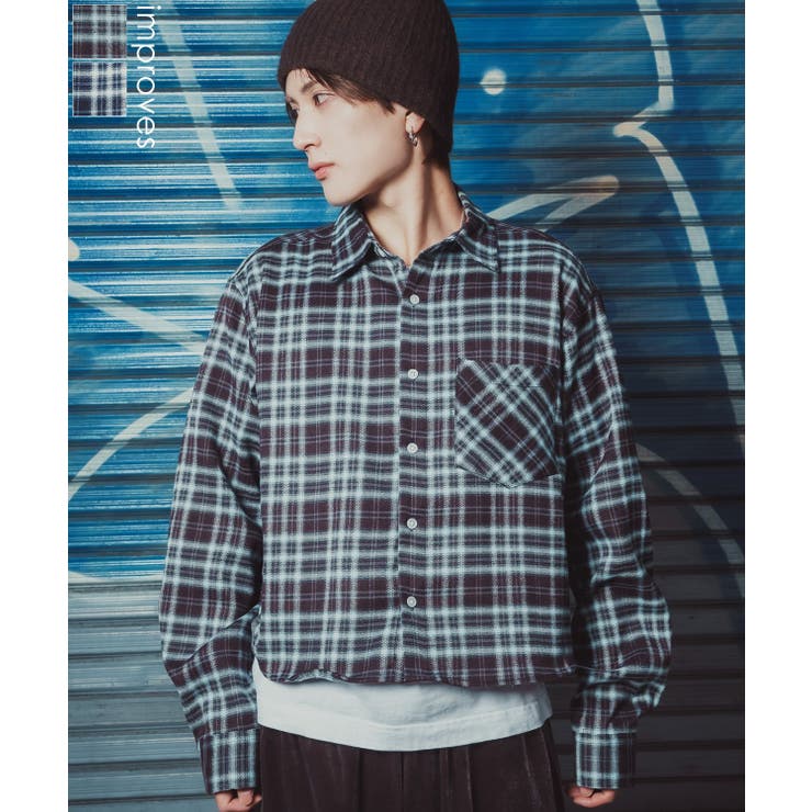 チェックシャツ クロップド丈 メンズ | improves | 詳細画像1 