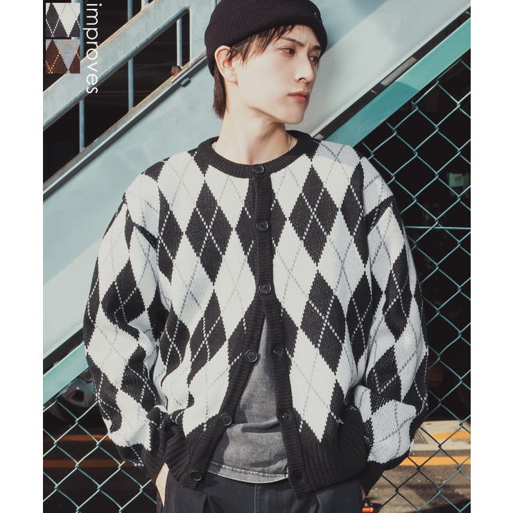 アーガイルカーディガン メンズ レディース | improves | 詳細画像1 