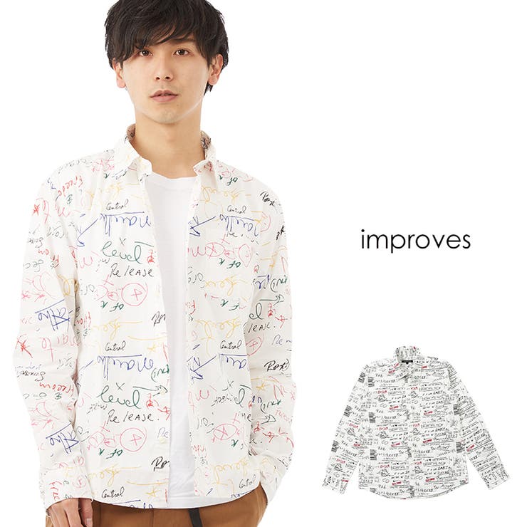 手書き風 総柄 プリント[品番：IP000004667]｜improves（インプローブ