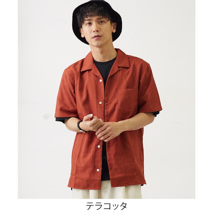 開襟シャツ 半袖 メンズ[品番：IP000004880]｜improves（インプローブ