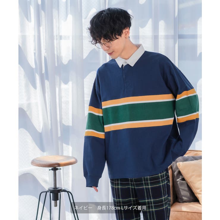 ラガーシャツ 長袖 ボーダー[品番：IP000005391]｜improves（イン