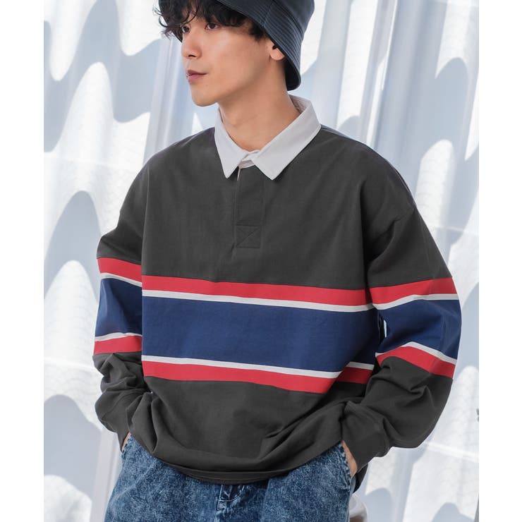 ラガーシャツ 長袖 ボーダー[品番：IP000005391]｜improves