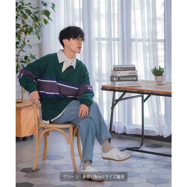 ラガーシャツ 長袖 ボーダー[品番：IP000005391]｜improves（イン