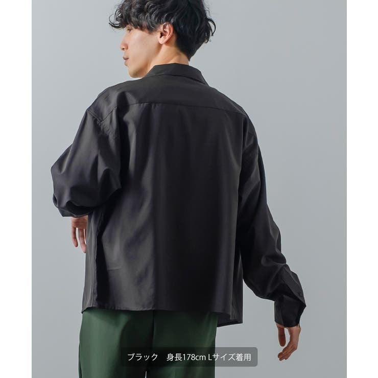 ダブルライダースジャケット風 ショート丈 シャツ[品番：IP000005487