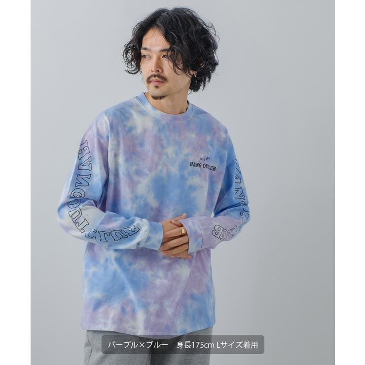 ハンドメイド 染色 タイダイ長袖Tシャツ ロンT オリジナル