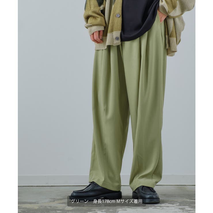 パステルカラー ワイド スラックスパンツ[品番：IP000005517