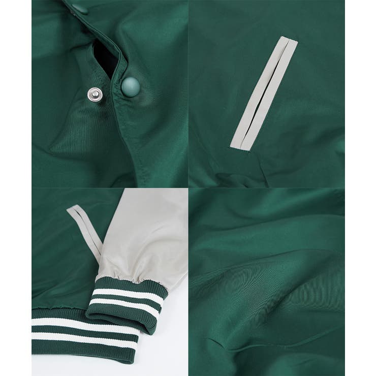 yellowBucks サテンスタジャン 緑 Lサイズ yellowBucks サテンスタジャン 緑 Lサイズ yellowBucks サテン