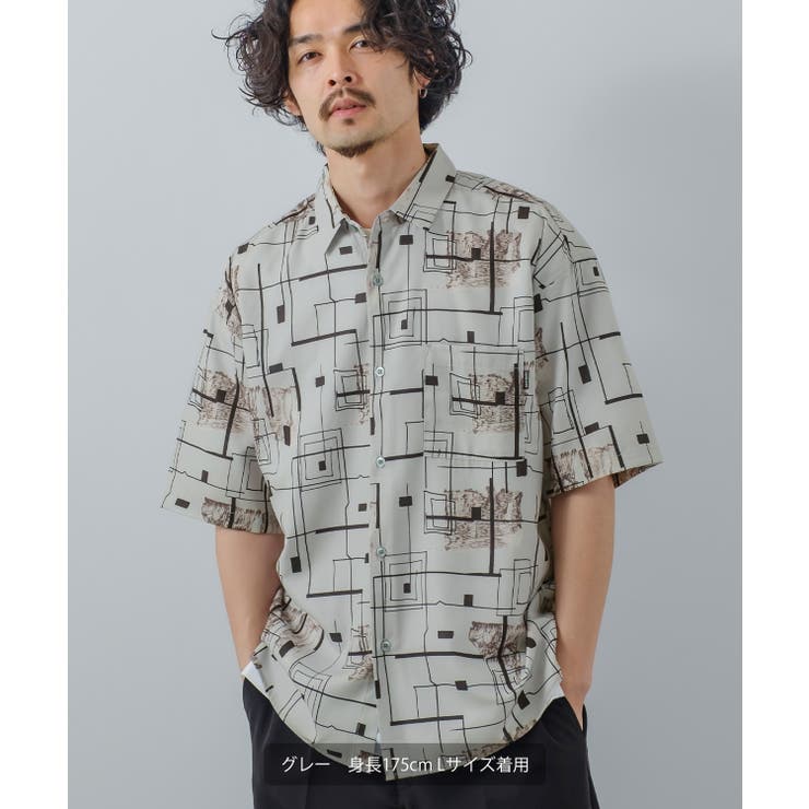 総柄 半袖 レギュラーシャツ[品番：IP000005611]｜improves（イン