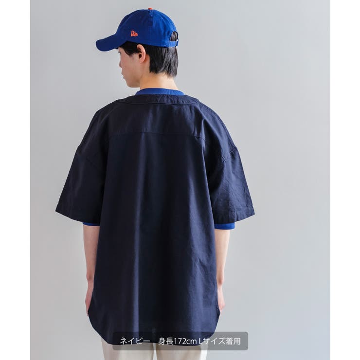 ロゴデザイン ベースボールシャツ メンズ[品番：IP000005598