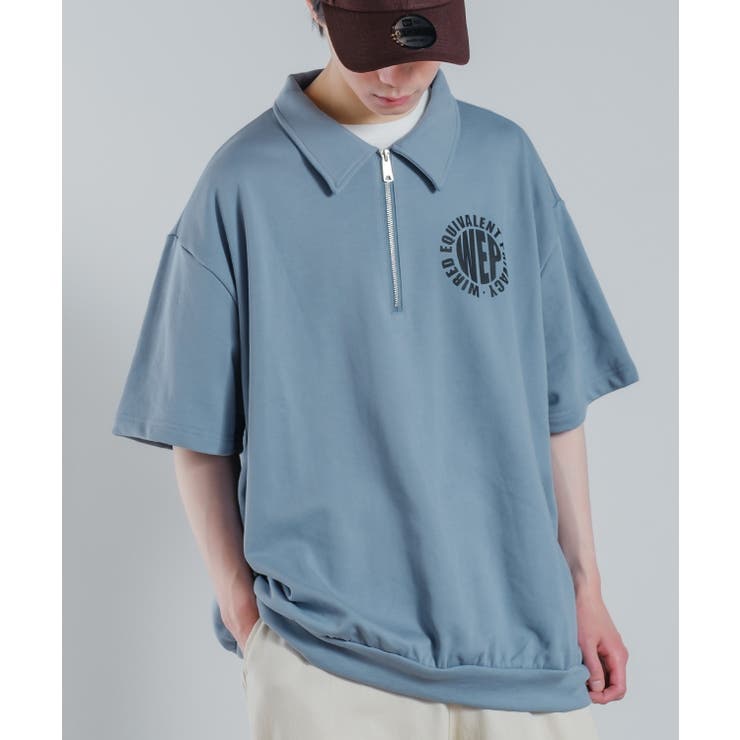 サックス | 裏毛スウェット プリント 半袖 | improves