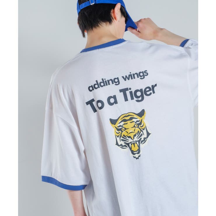 タイガープリント リンガー Tシャツ[品番：IP000005628]｜improves